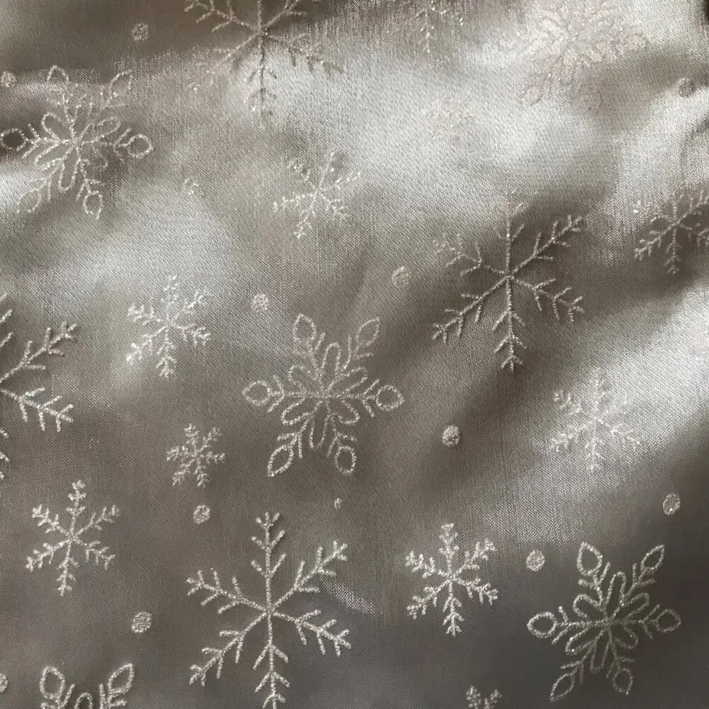 Bloomingdales Xmas Stocking Silver White Snowflake